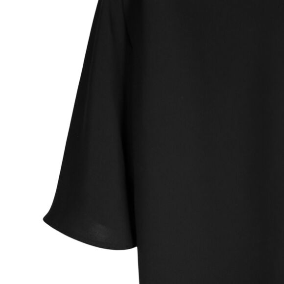 Zara Women's Dress Black V-Neck Short Flared Sleeve Relaxed Fit Shift Tunic XL - Picture 9 of 9